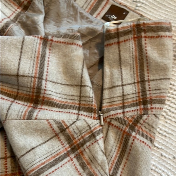 Plaid Tan Skirt with Lace-Up Detail - Picture 4 of 6